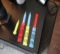 Modular Butterfly Knife (Multiple blades and handles) 3D model