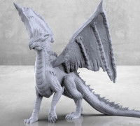 Silver Dragon - Tabletop Miniature 3D model