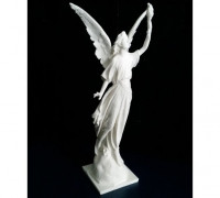 Angel statue with fire 3D model