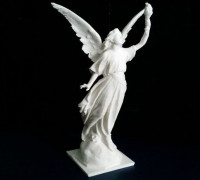 Angel statue with fire 3D model