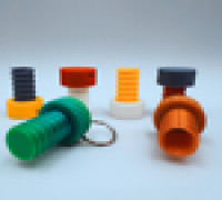 Bolt Keychain Secret Storage Container 3D model