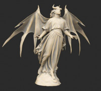Winged Angelic Demon Statue 3D model