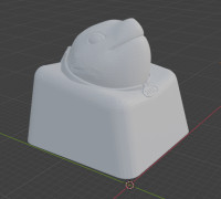 Jeff the Shark Keycap 3D model