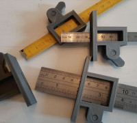 Marking Gauge with Folding Ruler (Customizable) 3D model