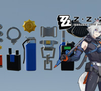 Zenless Zone Zero | Set Lowell's Accessories 3D model