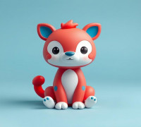 Cute Cat / MultiColor 3D model