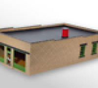 HO Scale Rusticated Brick Hardware Store 3D model