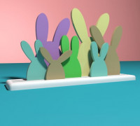 Easter Bunnies Table Decoration 3D model