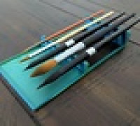 Angled Paintbrush Rest with Drip Tray 3D model