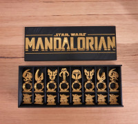 Mandalorian Chess Set and display box 3D model