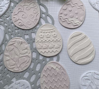 Easter Egg set cookie cutter and stamp 3D model
