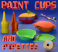 Paint cups and Pipettes 3D model