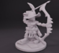 Cat ranger/hunter/archer 3D model