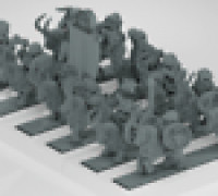 Warmaster Dwarfs Goat Riders 3D model