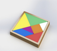 Tangram -- Old game with a rethink of 3d Print 3D model