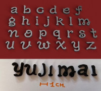 YUJIMAI lowercase 3D letters STL file 3D model