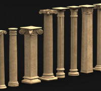 Pack Columns 3D Model 3D model