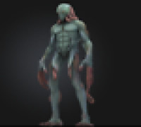 Humanoid with tentacles 3D model