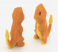 Low-Poly Charmander - Multi and Dual Extrusion version 3D model