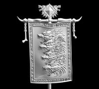 Wolves space banner 5 3D model