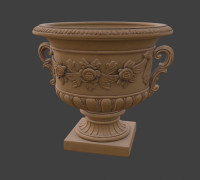 Antique Flower Pot 3D model