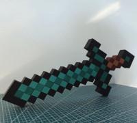 Multicolor minecraft sword 3D model