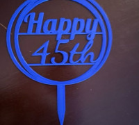 cake topper-45th 3D model