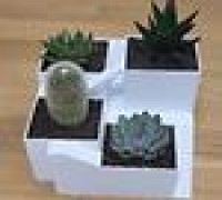 Multi-Level Mini Town Planter with Staircases 3D model