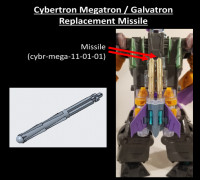 Transformers Cybertron Megatron / Galvatron Replacement Missile 3D model