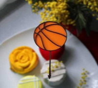 Basketball Cupcake Topper 3D model