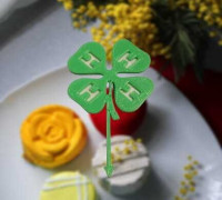 4H Cupcake Topper 3D model