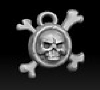 Skull keychain bas-relief 3D model