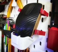 Universal Mouse Holder Desk/Peg board 3D model