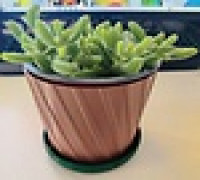 Small Planter with Plate 3D model