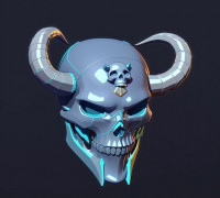 STYLIZED DEVIL SKULL MASK 3D model