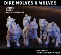 Direwolf / Wolf Pack  (DND / TTRPG) 3D model