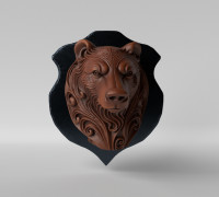 Bear Wall Bust – Decorative Sculpture 3D model