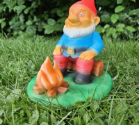 Garden gnome by the campfire 3D model
