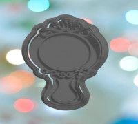 Hand Mirror Cookie Cutter 3D model