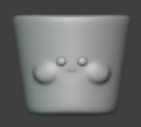 2 Side pot (sad/happy) 3D model