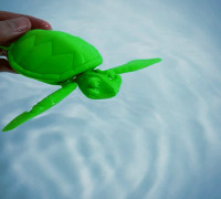 Cute Flexi Print-in-Place Turtle 3D model