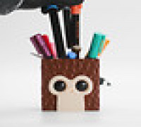 Default Cube meets Suzanne, a Pixel Monkey Storage Box with Pen Tail 3D model