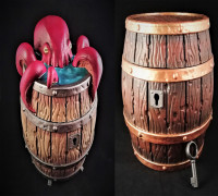 Storage Barrel - Working lock (and Squid) 3D model