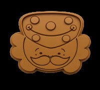 Nutcracker doll-faced cookie cutter 3D model