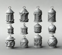 Fantasy Lanterns Set – 3D Printable Decorative Props 3D model