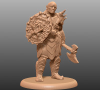 Orc Barbarian - Tabletop Miniature 3D model