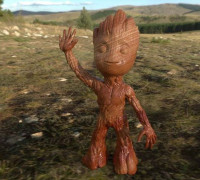 baby groot standing 3D model