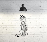 Cat wall sculpture 2D 3D model