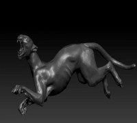 Leaping panther 3D model