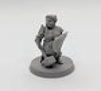 Female dwarf cleric FDM supportless 3D model